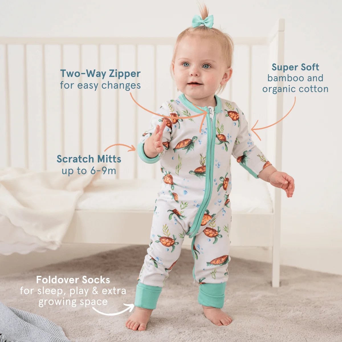 Tropical Turtles Sleepsuit