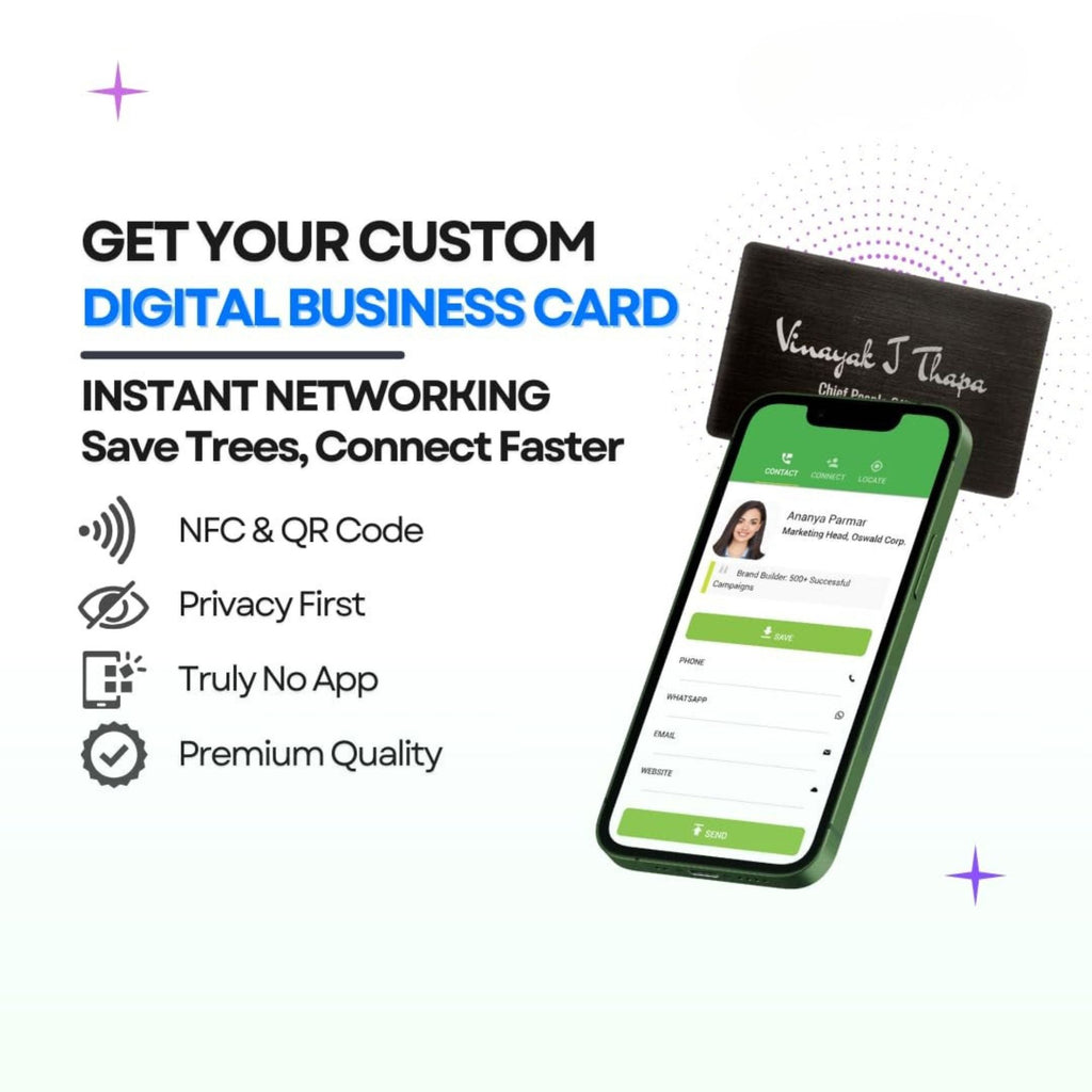 iBotz Premium Metal Smart Business Card with NFC-QR CODE & MINI Website I One Time Purchase I Premium Metal I Customization I Professional Appeal
