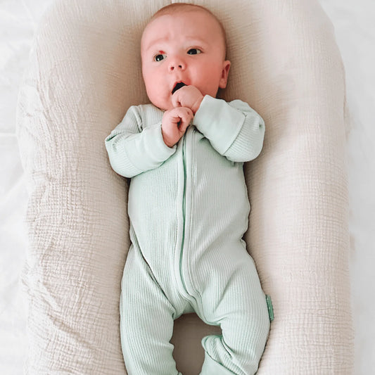Sage Ribbed Sleepsuit