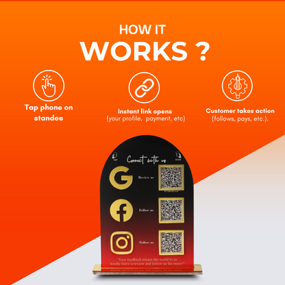 3 QR Round Shape Vertical Standee