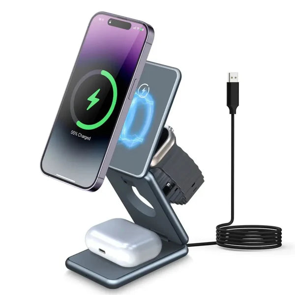 Ibotz Max Foldaway 3-In-1 Magnetic MagSafe Wireless Charger