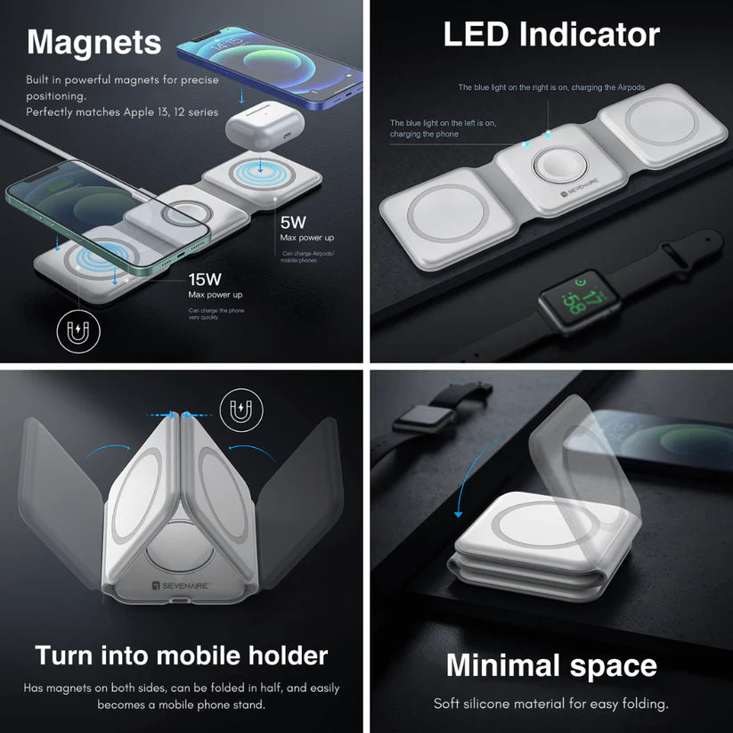 Ibotz MagCharge 3-in-1 Foldable Wireless Charger (WC202)