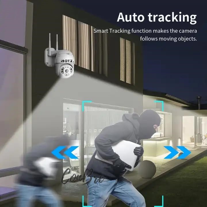 Ibotz UltraXR 2MP Outdoor Smart WiFi Wireless IP CCTV Security Camera | Colored Night Vision | 2-Way Audio | Motion Track | Cruise Mode | Support 128 GB Micro SD Card Slot