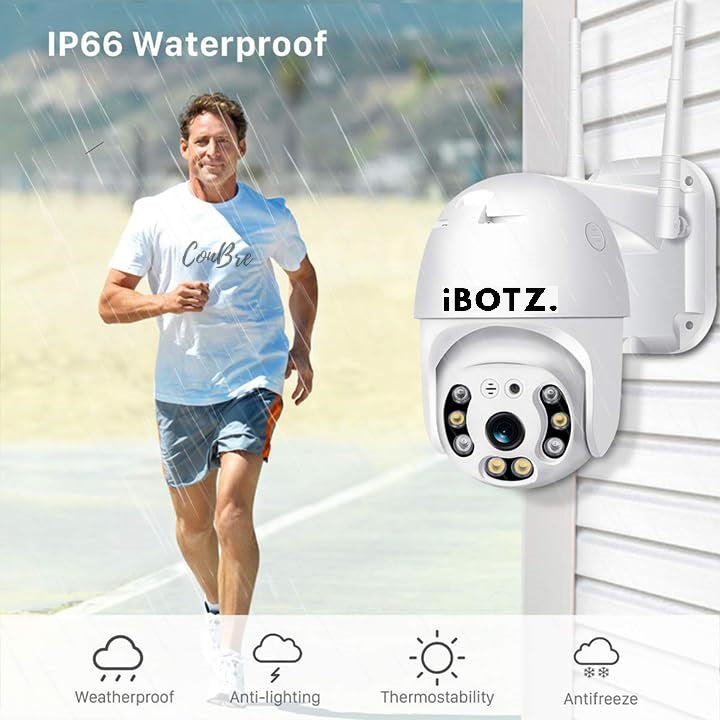 Ibotz UltraXR 2MP Outdoor Smart WiFi Wireless IP CCTV Security Camera | Colored Night Vision | 2-Way Audio | Motion Track | Cruise Mode | Support 128 GB Micro SD Card Slot