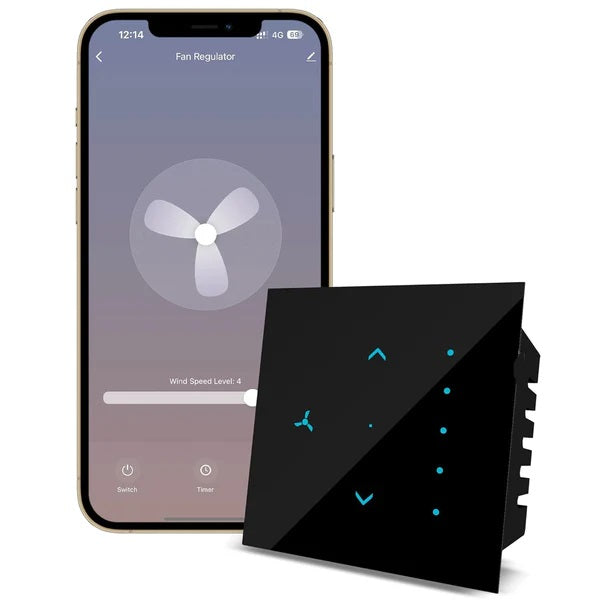 iBotz SF1 Wi-Fi based Smart Fan Touch Switch for home and office automation, remote access and 5 speed control | Supports Amazon Alexa & Siri