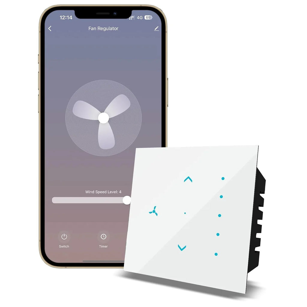iBotz SF1 Wi-Fi based Smart Fan Touch Switch for home and office automation, remote access and 5 speed control | Supports Amazon Alexa & Siri