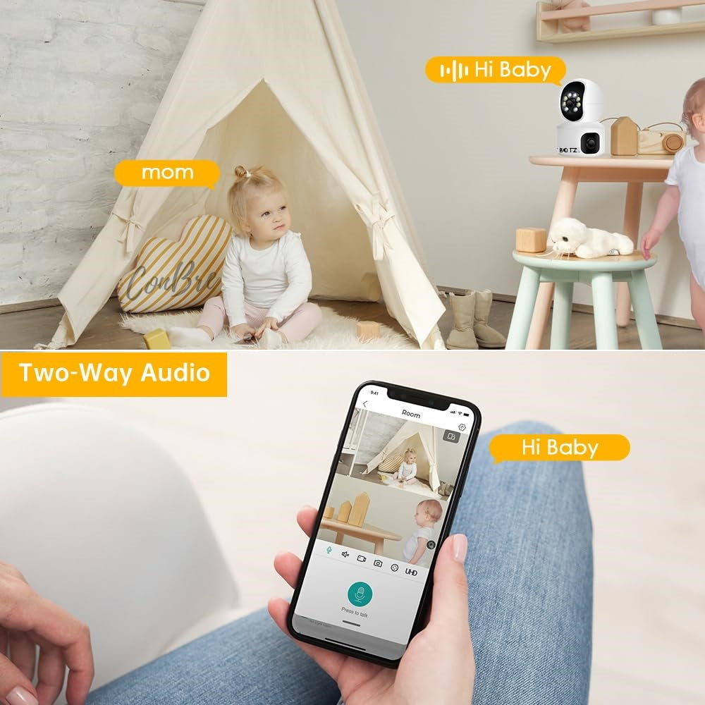Ibotz DuoXR 3MP Dual Lens Wireless WiFi Smart CCTV Camera | Ultra HD View | Double Side View | Two Way Talk | Motion Detection | Night Vision |Support Upto 128gb sd Card