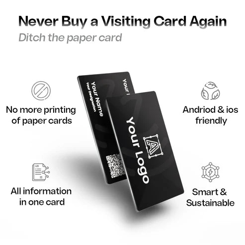 iBotz Premium Metal Smart Business Card with NFC-QR CODE & MINI Website I One Time Purchase I Premium Metal I Customization I Professional Appeal