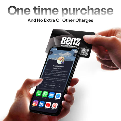 iBotz Premium Metal Smart Business Card with NFC-QR CODE & MINI Website I One Time Purchase I Premium Metal I Customization I Professional Appeal