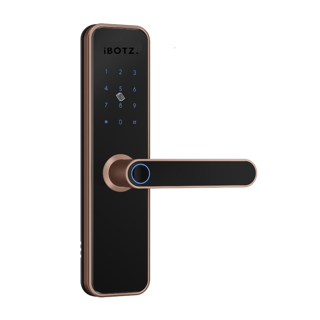Ibotz SL101 Smart Door Lock | 6 Ways Unlocking | Fingerprint | PIN | Remote OTP | NFC Card | Mobile App | Key | 2 Stainless Steel Bolt | 2 Year Warranty
