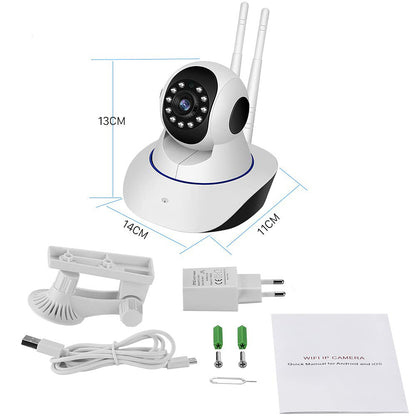 Ibotz {Upgraded} Double Antenna l HD Smart WiFi Wireless IP CCTV Security Camera | Night Vision | 2-Way Audio | Support 64 GB Micro SD Card Slot(DA-Camera)