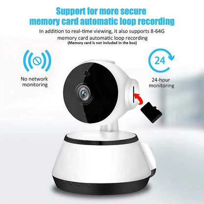 Ibotz V-380 Mini IP Wireless WiFi 1080P CCTV Smart Calling, Alarm, Night Vision Net IP 360 Degree Robot Camera for Home Indoor & Outdoor (RBC02 , White)