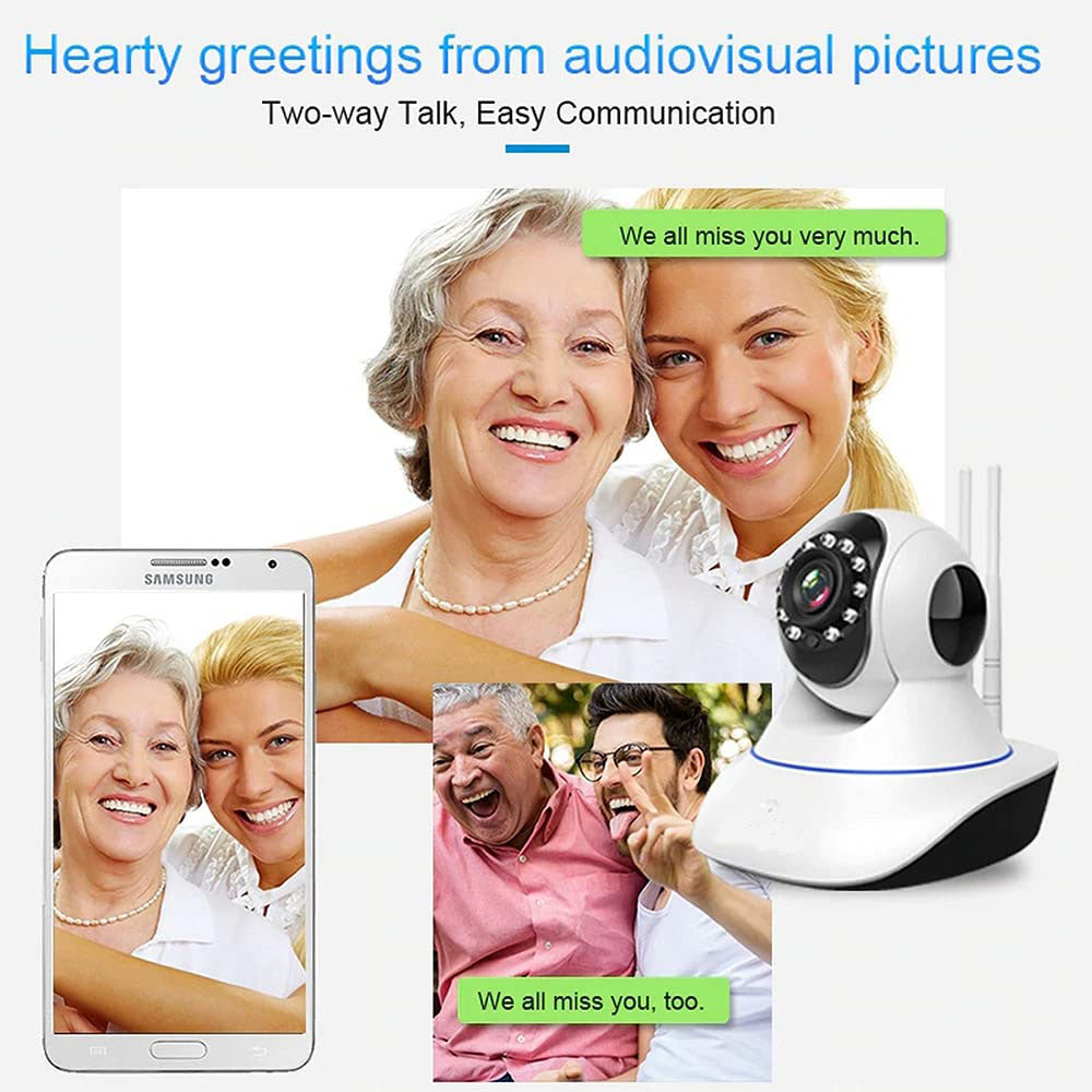 Ibotz {Upgraded} Double Antenna l HD Smart WiFi Wireless IP CCTV Security Camera | Night Vision | 2-Way Audio | Support 64 GB Micro SD Card Slot(DA-Camera)