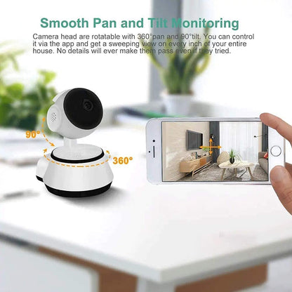 Ibotz V-380 Mini IP Wireless WiFi 1080P CCTV Smart Calling, Alarm, Night Vision Net IP 360 Degree Robot Camera for Home Indoor & Outdoor (RBC02 , White)