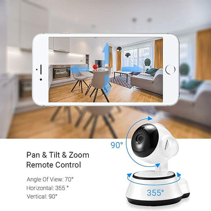 Ibotz V-380 Mini IP Wireless WiFi 1080P CCTV Smart Calling, Alarm, Night Vision Net IP 360 Degree Robot Camera for Home Indoor & Outdoor (RBC02 , White)